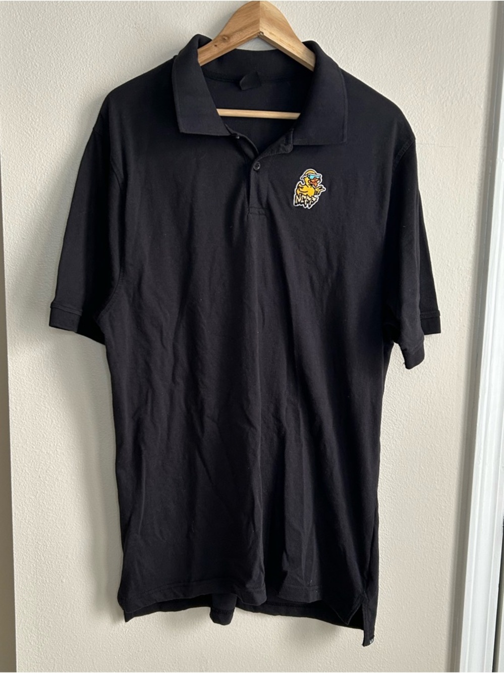 Neff Rubber Duck Black Short Sleeve Polo Shirt Cartoon Duckies Ducky 2XL XXL